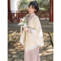 Autumn and winter improved cheongsam young high-end elegant temperament girl cheongsam shawl outside the retro Republic of China womens clothing