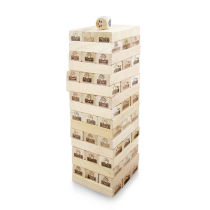 The natural color stone scissors cloth layer stacked building block table game stacked music wooden stacked high educational toy