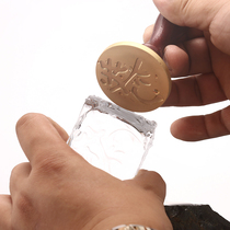 Bar Soul Dispatchers Whisky Wine Bar to make LOGO square ice pure copper custom ice print fast shaper