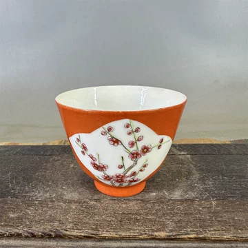 粉彩 茶杯 茶盃 唐物 清朝 粉彩 茶杯 茶盃 唐物 清朝 X-中国古美術 時代物 色絵 粉彩 茶碗 茶道具