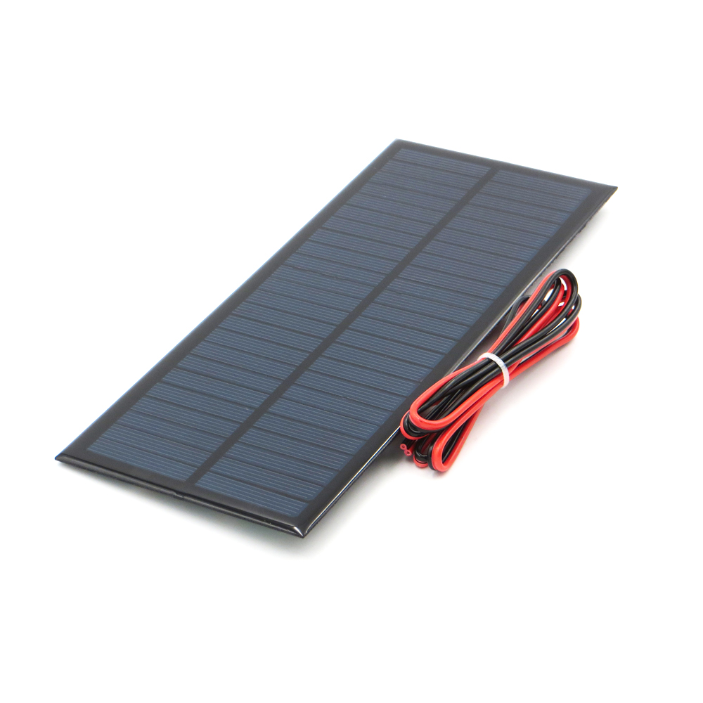 12V 2.5W Solar Drip Panel + 100CM Red-Black Line Photovoltaic Battery DIY Charger