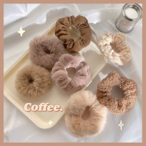 Autumn and winter plush large intestine Hairband simple temperament hairy hair rope tie head rope cute Japanese headdress