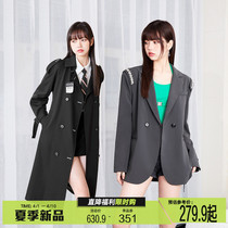 Milleda Korean version detachable water drill suit jacket 2022 Summer new sticker labels Long style wind clothes