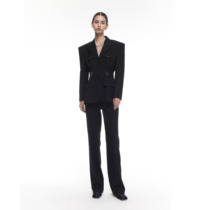24ans Black Slinky Suit - Top waist Suit