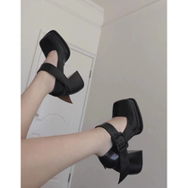 2021 Autumn New shushutong shoes high heel square head Mary Jane shoes French coarse with Lolita single shoes women