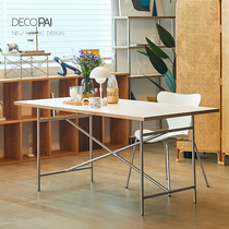 Nordic solid wood office computer desk long desk log writing desk workbench luxury designer meeting desk and chair