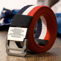 Don Lions belt male Chains young men 100 hitch fabric canvas student jeans Korean version of the canvas belt men