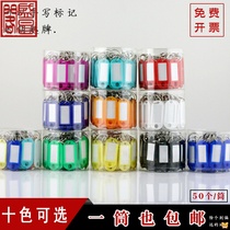 Key plate listing can be marked with plastic number tag tag mark key chain tag key plate chain key plate