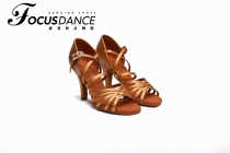 FocusDance Hong Kong Focus Dance Shoes Newest Leather Crossing Latin Shoes High Heels Competition Dance