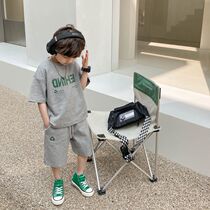 jacadi child clothing 2022 Summer boy pure cotton Leisure short sleeve sports suit CUHK Scout Two sets