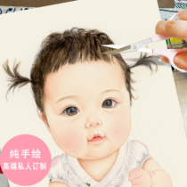 Baby hand-painted newborn fetal hair activities