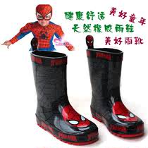 New boys  shoes fashion non-slip cartoon rain boots Children rain shoes children primary school waterproof shoes Spider-man
