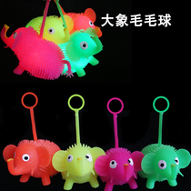 Flash Elephant Hairy Ball Colorful Luminous Bounce Ball Massage Ball Childrens Toys Night Market Supply
