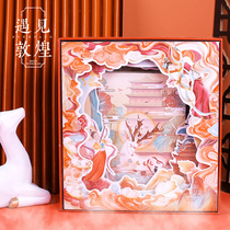 MINI visual impression gift box literary exquisite hand letter collection set ancient style Chinese style hand account book cute girl heart gilding color page Hand Account material paper tape sticker childrens holiday gift