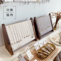 Korean black walnut solid wood jewelry display rack Necklace props Necklace display rack Jewelry store window display