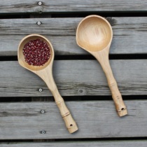 Mushan craftsman bamboo style chestnut wooden spoon Kitchen porridge spoon large soup spoon household hot pot porridge porridge spoon creative