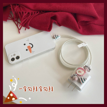Christmas Atmosphere La Full ~ Little Elk Deer Charger Protection Shell Suitable for iPhone13 12 Fast-charging head protective sleeves