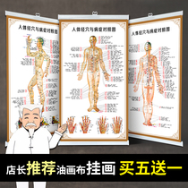 Human body meridian acupoint map large wall chart Full body HD acupuncture points Traditional Chinese Medicine moxibustion massage acupuncture home poster
