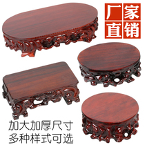 b512 solid wood can be dug stone base Buddha statue vase flower bonsai ornaments bottom support wooden tray round stone bracket