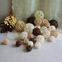 Indonesian hand-woven rattan ball aerial ornaments Brown White beige photo props kindergarten ornaments new products