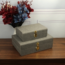 Premium wooden leather jewelry box new Chinese whole house furniture custom storage box modern sales office jewelry box