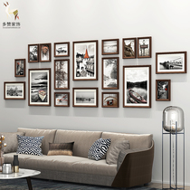 Company photo wall decoration non-perforated office frame Wall living room combination creative background photo custom hanging wall