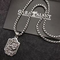 New sterling silver hand-woven necklace locomotive King of Beasts