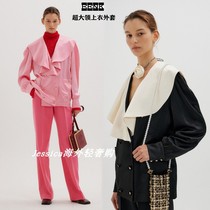 Spot EENK 21 early Autumn New ruffled long sleeve shirt loose fashion oversized collar coat women