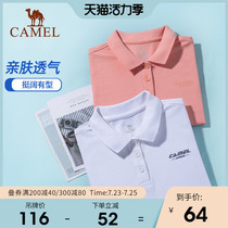 Camel polo shirt short-sleeved lapel sports top 2021 new white half-sleeve loose casual tennis t-shirt