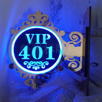 LED triangle luminous house number hotel KTV club hotel room foot bath box double-sided with light logo
