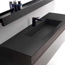 Black rock plate one-piece basin custom artificial marble wash basin custom wash basin hidden sink basin