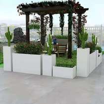 Custom stainless steel iron outdoor sales department fence fence flower stand municipal flower bed rectangular flower box combination