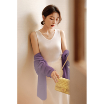  Enjiahui concave shape good thing~U-neck wool knitted vest sling womens early autumn slim-fit sleeveless top