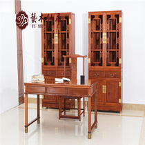 Mahogany furniture Big fruit rosewood office desk cabinet combination Myanmar Rosewood study furniture Solid wood rosewood