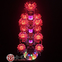 Thirteen-quality LED colorful crystal rotating lotus lamp for Buddha lamp Buddha Hall lamp Temple Changming lamp Guanyin lamp