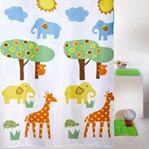 Cartoon giraffe childrens shower curtain cute color autumn and winter thickened polyester waterproof mildew bathroom bath cloth