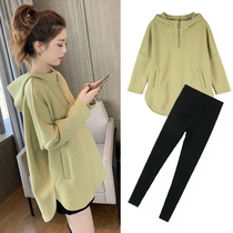 Pregnant woman Spring clothing jacket jacket jacket sweatshirt loose in pregnant woman jacket 2022 new thickened long-sleeved blouses woman