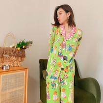 Zhou Yutong same pajamas female spring and autumn long sleeve student pet set comfortable and breathable home clothing moon clothing women