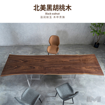 North American black Walnut solid wood large plate tea table Custom dining table Club large desk Designer painting desk Office desk