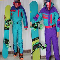 Export to Europe and the United States one-piece ski suit men and womens veneer double board one-piece ski suit waterproof windproof down liner