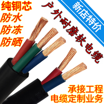 Outdoor copper core wire 3 core cable 2 core 2 5 1 5 4 6 1 10 square national standard household soft sheathed wire