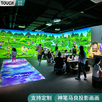 AR interactive scanning painting magic pen Maliang wall projection Parent-child paradise Ocean Aquarium Pandora 3D painting