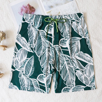 Beach pants Mens loose quick-drying flat angle hot spring swimming trunks five points plus size couple seaside vacation shorts swimming trunks