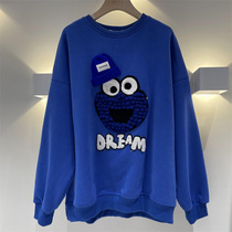 13 lines of womens clearance to pick up the autumn and winter little monster Klein blue plus velvet long thick coat tide