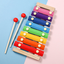 Childrens puzzle early education music Boy girl Baby eight-tone hand knock piano Baby knock cart small xylophone toy