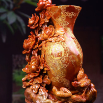 Fujian Shoushan Stone Rich & Expensive Vase Swing Piece Home Living Room Decoration Furnishing Original Stone Handmade Dexterous Flower Bird Handicraft