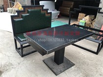 Fire Boiler Shop Casserole Shop Steak Shop Roast Fish Grilled Meat Shop Cold Plate Table Hide Liquefied Gas Industrial Wind Retro Table