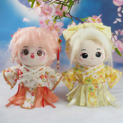 taobao agent Cotton doll, clothing, Hanfu, colored set, 20cm, 15cm