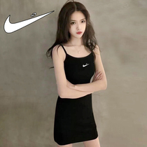 New Nike mens and womens sports small camisole vest threaded long bag hip inside the bottom to wear sexy Super a Tide