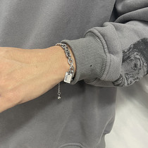 Sterling silver niche couples Cuban bracelet to give boys and girls personality a pair of fashion brand birthday gift custom engraving